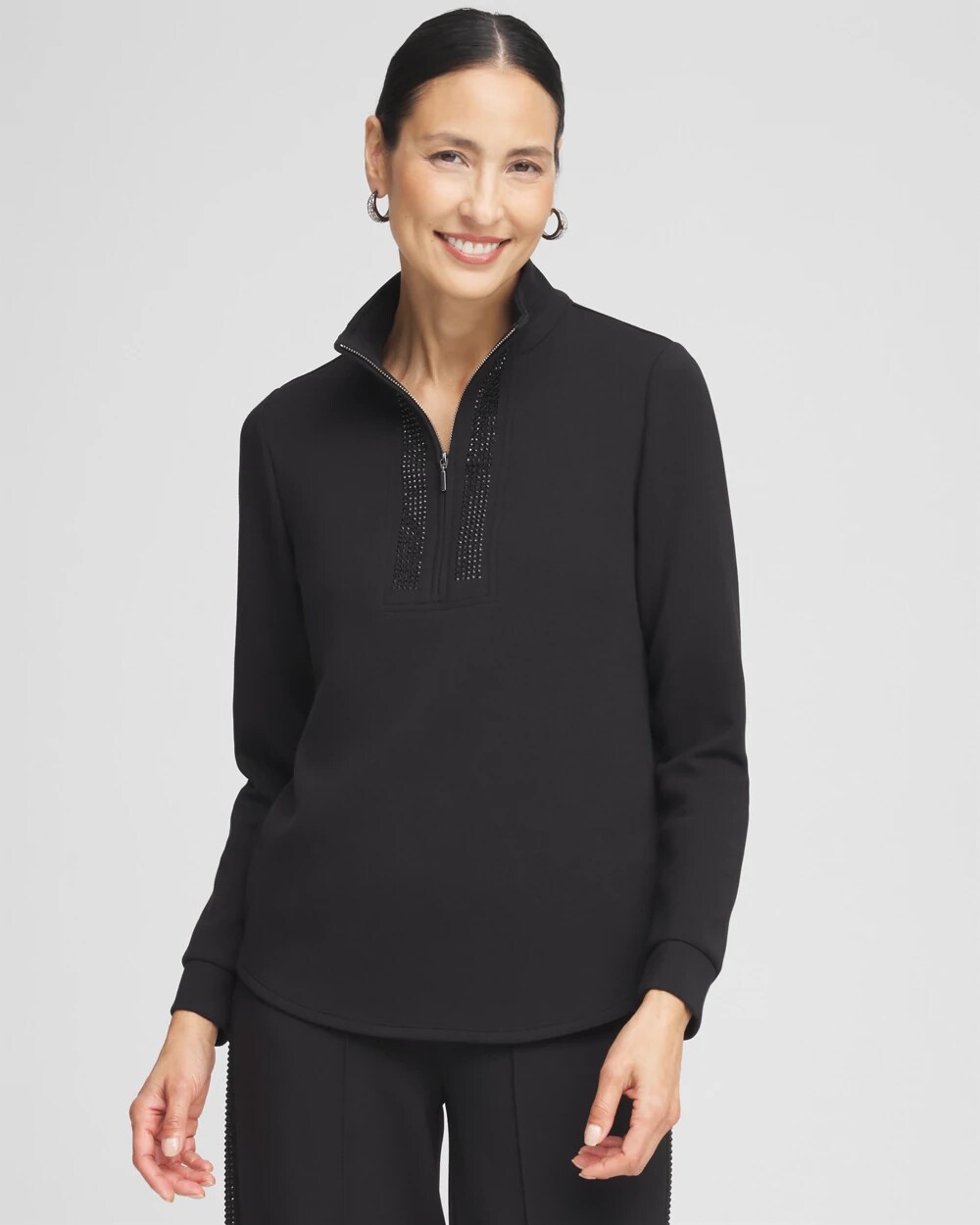 Zenergy® Scuba Embellished Sweatshirt | Chico's Zenergy® Scuba Embellished Sweatshirt | Chico's